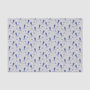 Blue and white cranes tissue paper