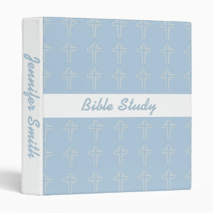 Blue and White Cross Binder