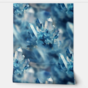 Blue and White Crystal Rock Wallpaper