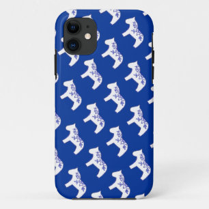 Blue and white dala horse iPhone case