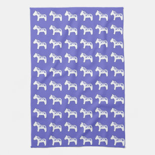 Blue and White Dala Horse  Kitchen towel