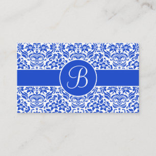 Blue and White Damask Wedding Gift Registry Cards