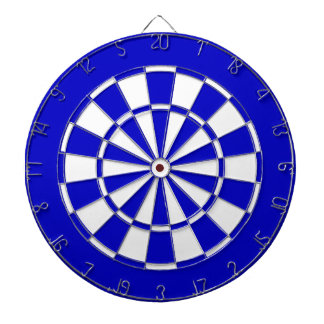 Blue and white dartboard