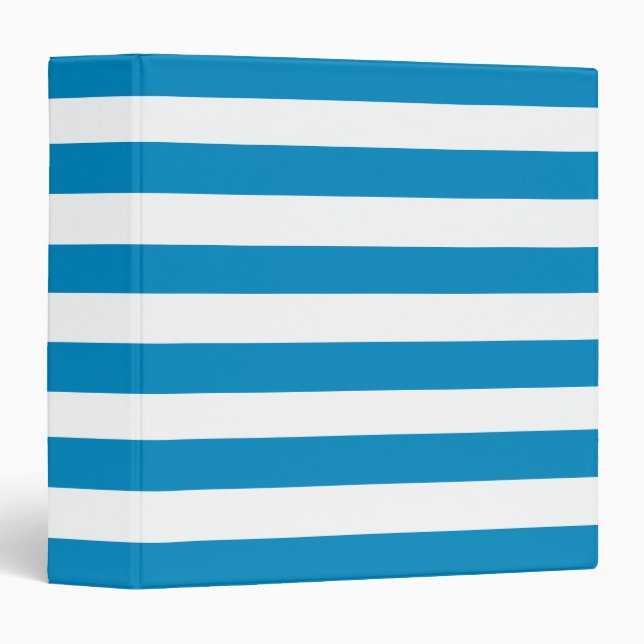 Blue and White Deckchair Stripes Binder (Front/Spine)