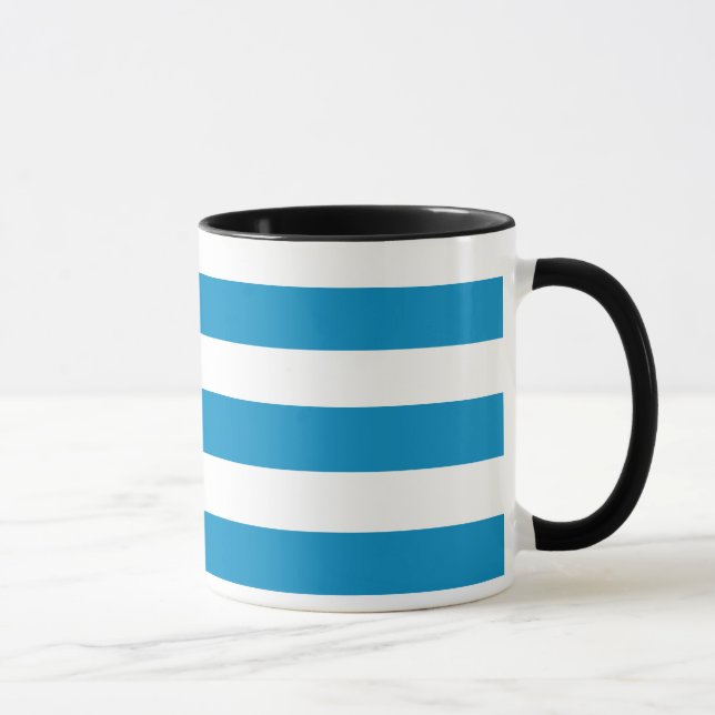 Blue and White Deckchair Stripes Mug (Right)