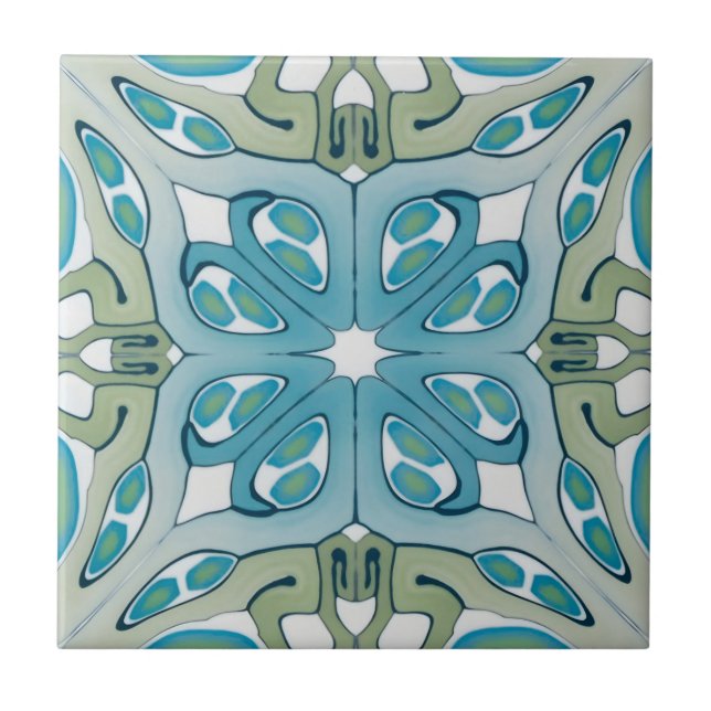 blue and white delicate tiles (Front)