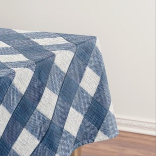 Blue and White Denim Look Tablecloth