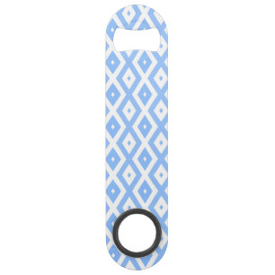 Blue and white diamond pattern bar key