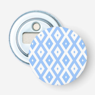 Blue and white diamond pattern bottle opener
