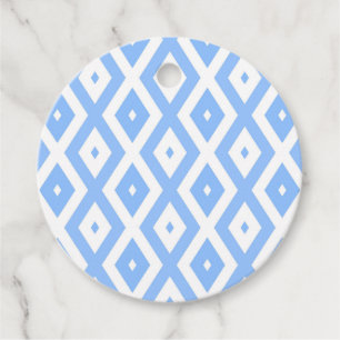 Blue and white diamond pattern favour tags