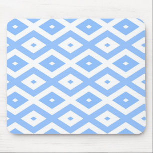 Blue and white diamond pattern mouse pad
