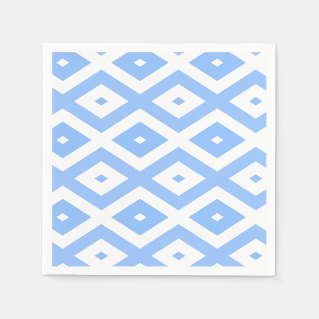 Blue and white diamond pattern napkin (Front)
