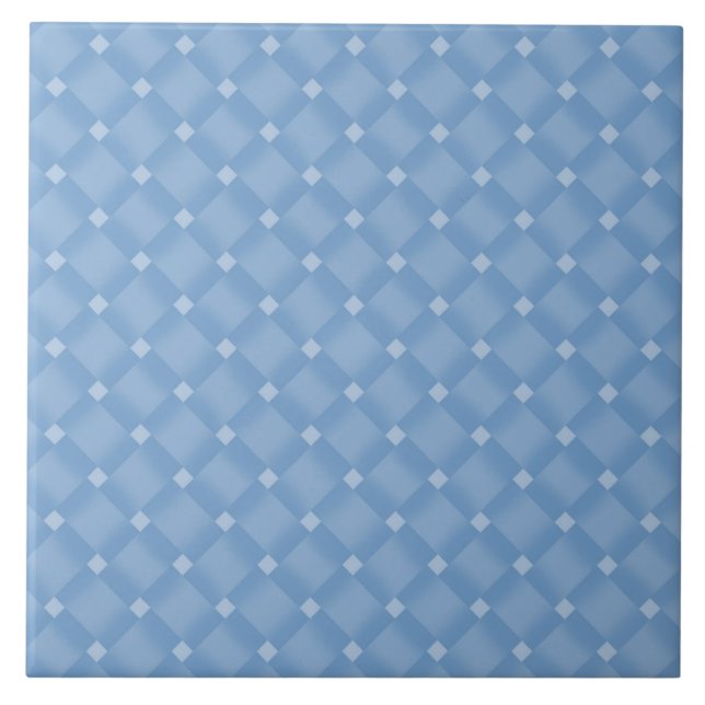 Blue and white diamond-shaped pattern tile (Front)