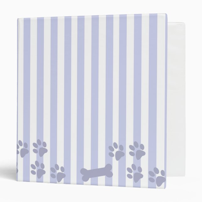 Blue And White Dog Bone Dog Print Binder (Front/Inside)