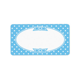 Blue and White Dots Canning Label