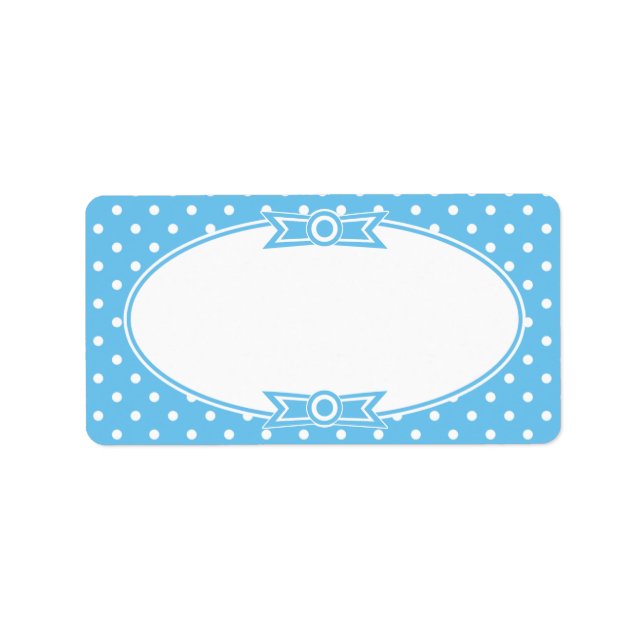 Blue and White Dots Canning Label (Front)