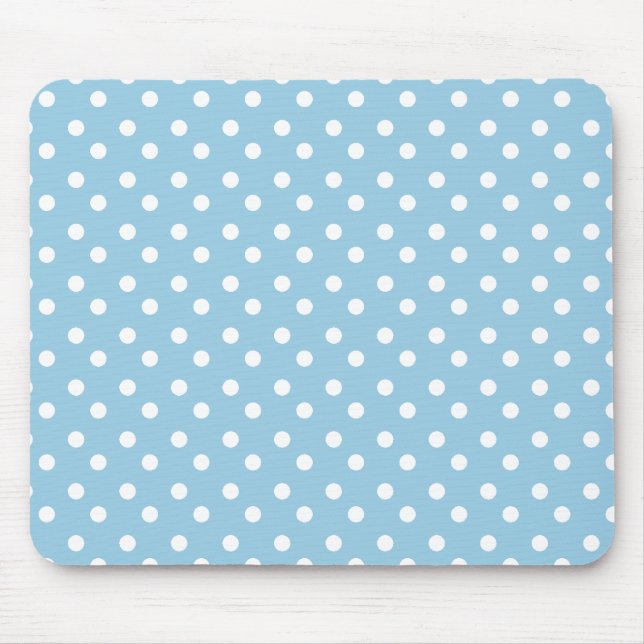 Blue and White Dots Mousepad (Front)