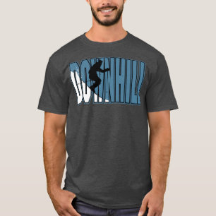 Blue and White Downhill Skiing T-Shirt