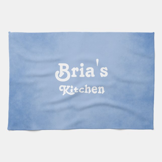 Blue and White Fancy Kitchen Towel (Horizontal)