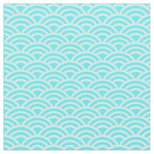 Blue and White Fans Fabric