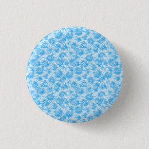 Blue and white faux fur effect 1 inch round button