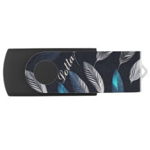 blue and white feathers