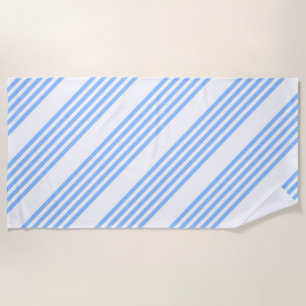 Blue and white five stripes pattern beach towel