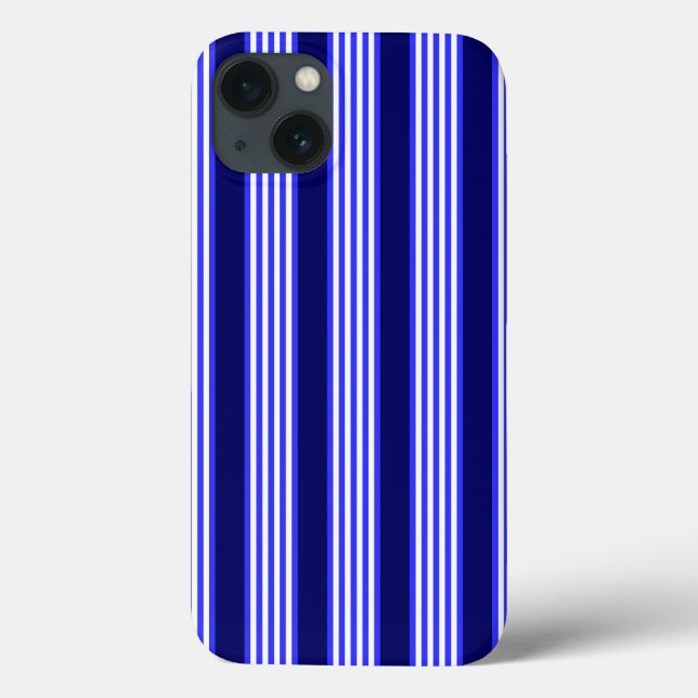 Blue and white five stripes pattern Case-Mate iPhone case (Back)