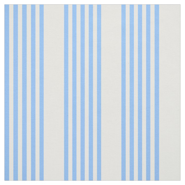 Blue and white five stripes pattern fabric (Swatch)