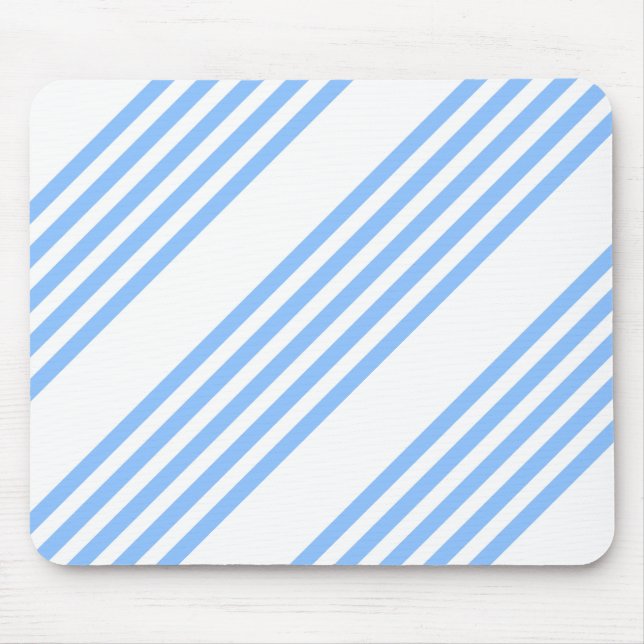 Blue and white five stripes pattern mouse pad (Front)