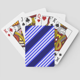 Blue and white five stripes pattern playing cards