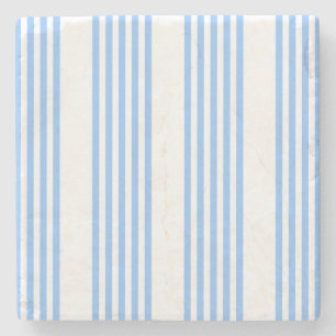 Blue and white five stripes pattern stone coaster