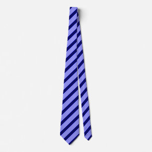Blue and white five stripes pattern tie