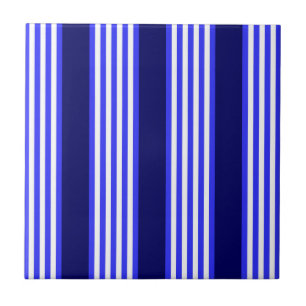 Blue and white five stripes pattern tile