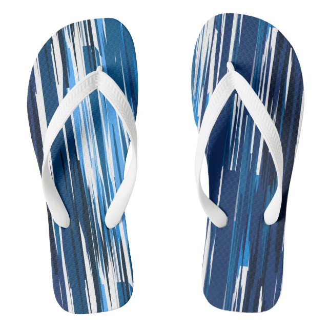 Blue and white     flip flops (Footbed)