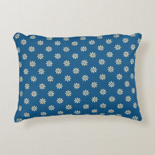 Blue and White Floral  Accent Pillow