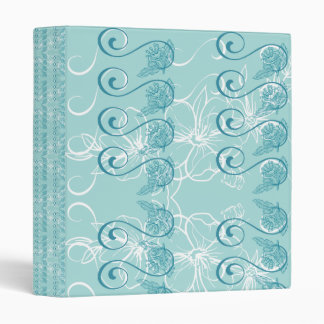 Blue and white floral binder