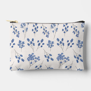 Blue and White Floral Cosmetic Bag