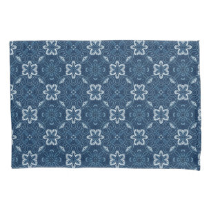 Blue and White Floral Design Pillowcase