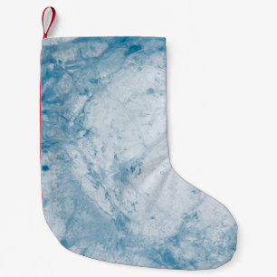 Blue and white floral mattress small christmas stocking
