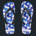 Blue and White Floral Pattern Wedding Bridesmaid Flip Flops<br><div class="desc">Classic blue and white floral pattern design, makes a memorable gift for wedding party members: bride tribe, bridesmaids, mother of the bride, maid of honour... adding a stylish dose of glam to your wedding day, bachelorette party, or other celebration. ♥Customize it with your wording by using the template fields. ♥ If you want...</div>