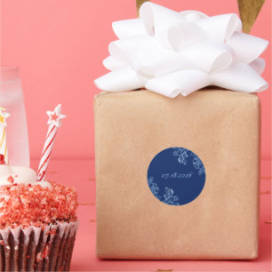 Blue and White Floral Stickers