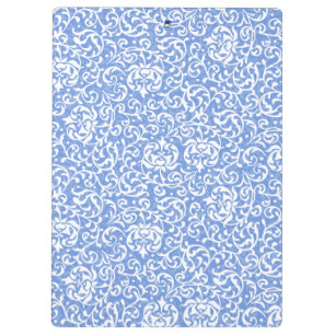 Blue and White Floral Tudor Damask Vintage Style Clipboard