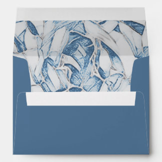 Blue And White Floral Wedding Adress  Envelope