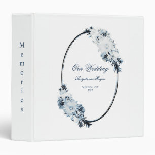 Blue and White Floral Wedding Memories Binder