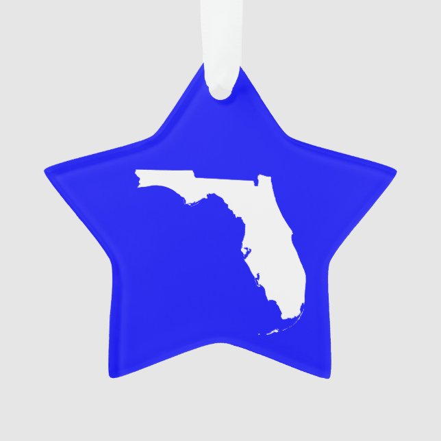 Blue and White Florida Ornament (Front)
