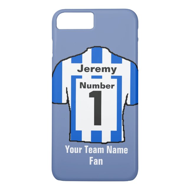 Blue and white Football Shirt Choose name and team Case-Mate iPhone Case (Back)