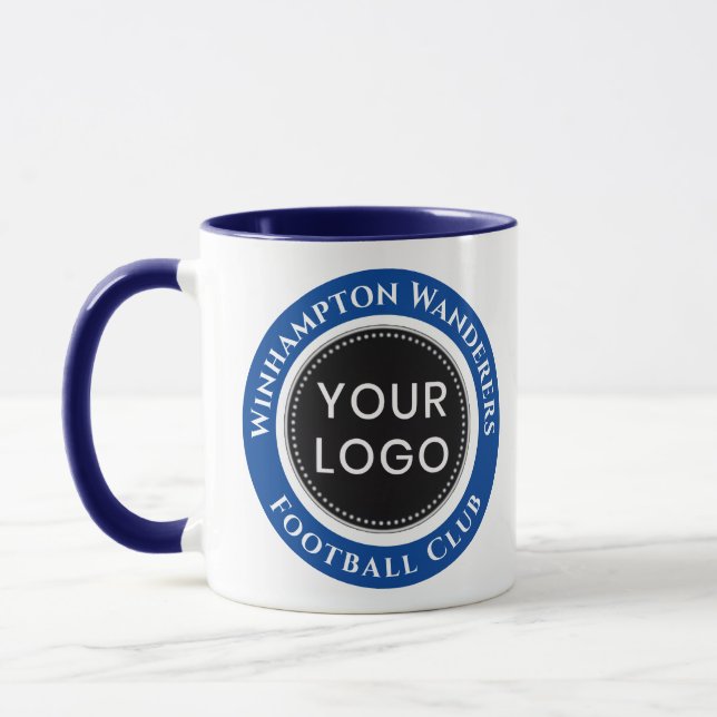 Blue and White Football Team Mug (Left)