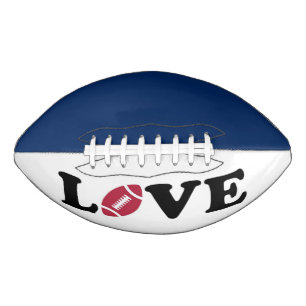 Blue and White Football with Love