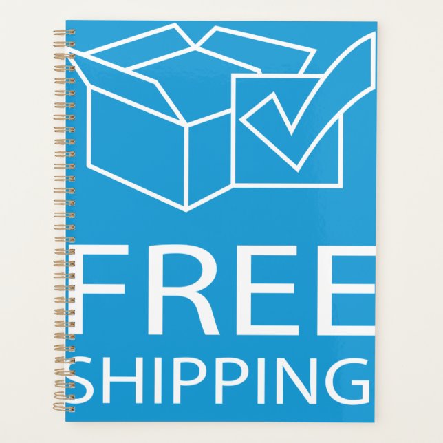 Blue and White Free Shipping Icon (Devant)